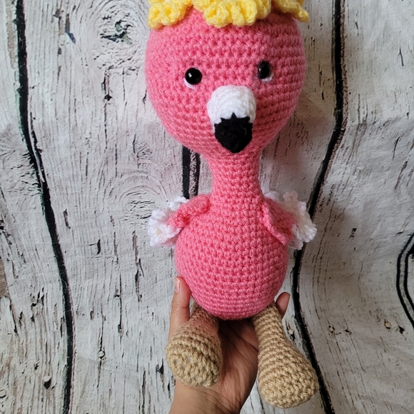 New Crochet Flamingo Doll - Picture 2 of 16